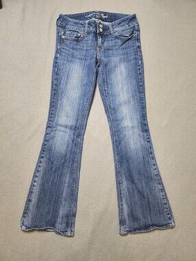 American Eagle Artist Flare Jeans Size 2 Short Medium Wash Stretch Y2K